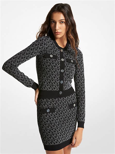 michael michael kors logo jacquard cardigan|Michael Kors black hoodie.